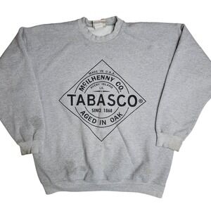 Vintage Hanes Ultimate Cotton Tabasco‎ Sweatshirt Gray Adult Size Large